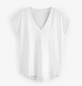 Summer <b>Women's</b> <b>V</b>-<b>Neck</b> Short Sleeve <b>T</b>-<b>Shirt</b> 100% Cotton Eco-Friendly Quick Dry Breathable High Quality Sports Gym Wear - Product Image 1