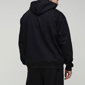 เสื้อฮู้ดดี้ผู้ชายผ้าฝ้าย 100% หนัก 400 GSM ทรงโอเวอร์ไซส์ ไหล่ตก สีพื้น ปักลายตามสั่ง ซักแบบสโตนวอช - Product Image 2