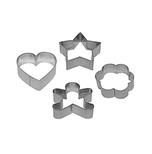 Cortadores de Galletas de Acero Inoxidable, Venta Caliente, 4 Piezas, Forma de Corazón, Estrella, Flor y Hombre de Jengibre, para Navidad - Product Image 1