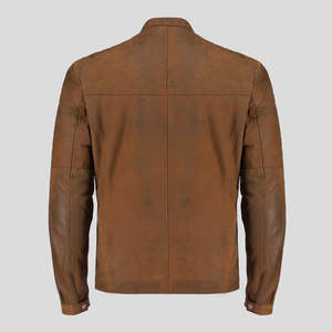 Veste en cuir confortable pour homme avec doublure intérieure douce, veste d'hiver imperméable de haute qualité avec logo sur le devant - Product Image 5