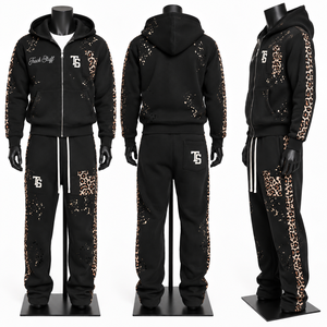 Nouvel ensemble de survêtement unisexe coupe-vent imprimé, personnalisable, 2 pièces, haute qualité, séchage rapide, 100% coton, design sportif - Product Image 3