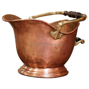 Heavy duty copper <b>coal</b> <b>bucket</b> handcrafted for fireplace storage durable and stylish addition to your home decor - Product Image 1