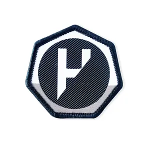 Hexagon Embroidered <b>Patch</b> With Letter P Design <b>Sew</b>-<b>On</b> Fabric Badge - Product Image 1