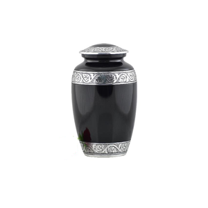 Urne funéraire de luxe faite à la main en forme de livre, noire et argentée, décorative pour cendres, pour funérailles et commémoration - Product Image 2