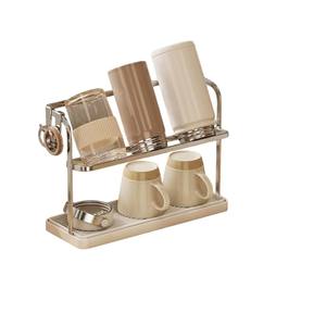 Escurridor de Botellas de Acero Metálico de Alta Calidad con Bandeja de Drenaje Extraíble, Ahorra Espacio en la Encimera, Soporte para Tazas y Jarras para Uso en la Cocina - Product Image 1