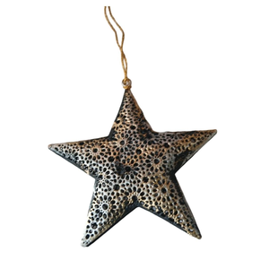 ดาวเหล็กแขวนคุณภาพสูงพร้อมเชือกเคลือบผงสีทองสำหรับตกแต่งบ้านและตกแต่งคริสต์มาส - Product Image 4