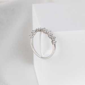 Moissanite Princess Cut Half Eternity Band <b>Ring</b> Original <b>925</b> <b>Silver</b> With Party Gift Fine Stackable Surprise Jewelry For Partners - Product Image 2