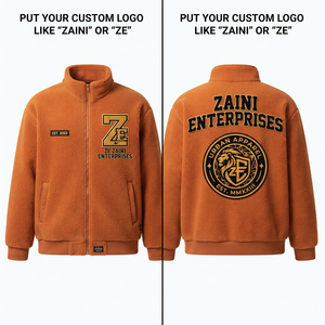 240gsm Thin Fleece Running <b>Jacket</b> Brown Custom Logo Embossed Woven Patch Full Zip Autumn OEM ODM - Product Image 1