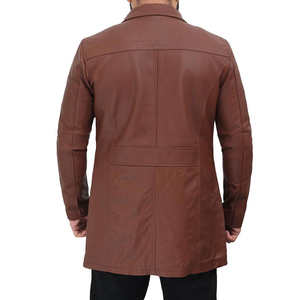 Manteau en cuir personnalisable pour homme, manches longues, trench d'hiver avec col en fourrure, grande taille, matériau de qualité supérieure, confortable - Product Image 3