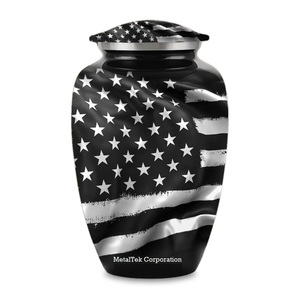 โกศบรรจุอัฐิรูปธงชาติอเมริกัน สไตล์ผู้ใหญ่ สีดำขาว สวยงาม ทำจากอะลูมิเนียม สำหรับงานศพ งานที่ระลึก และเก็บอัฐิ - Product Image 6