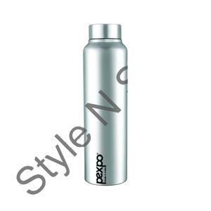 Botella de agua de acero inoxidable con logotipo personalizado, botella de agua de boca estrecha y aislada, cromo - Product Image 1