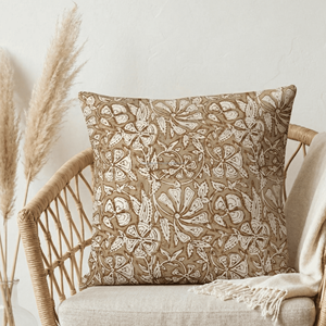 Green Leaf Block Print Cushion Cover Handmade Premium Sofa Chair Couch <b>Bed</b> Decor Covers 45X45 Custom Size Printed Pillowslip - Product Image 1