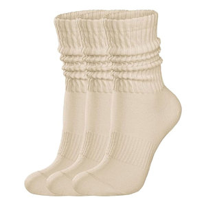 Chaussettes mi-mollet rétro pour femmes, style scrunch, unies, douces, confortables, sans coutures, pour un usage quotidien décontracté - Product Image 1