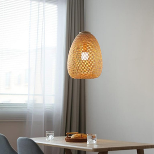 Natural Bamboo <b>Ceiling</b> <b>Light</b> Fixture with Lightweight Structure and Soft Lighting Effect Ideal for Restaurants Cafes - Product Image 1