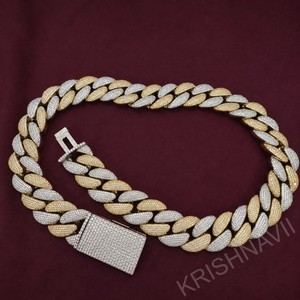 Chaîne cubaine de luxe 24MM en moissanite plaqué or et argent pour homme, collier hip-hop glacé, bijoux de mode, pièce maîtresse pour soirée, IGI - Product Image 6