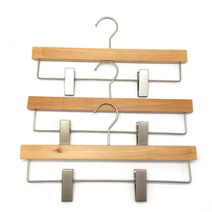 Wooden Clothing <b>Hanger</b> Stainless steel clip <b>hangers</b> Modern minimalist wardrobe <b>hangers</b> Custom Wooden <b>Hangers</b> With Logo - Product Image 2