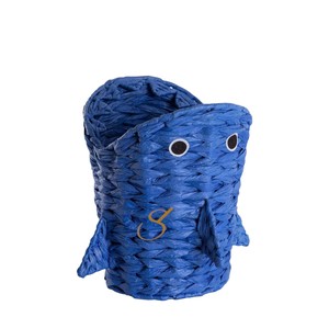 Cesta de Almacenamiento de Jacinto de Agua Azul con Diseño de Tiburón, Cesto de Ropa Tejido con Temática Oceánica, Organizador de Juguetes para Niños - Product Image 3