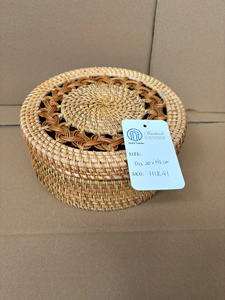 Handwoven Rattan <b>Storage</b> Box With Lid Natural Wicker Organizer Basket Handmade Home <b>Storage</b> <b>Container</b> From Vietnam - Product Image 2