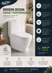 SANSO Golden Dragon One Piece Washdown Toilet Set Ethiopia Market Ceramic WC Bathroom Suite Pedestal Basin S-<b>Trap</b> P-<b>Trap</b> - Product Image 2