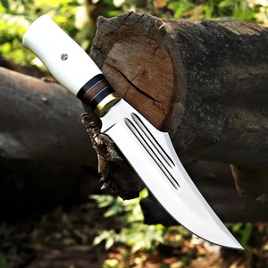 Couteau Bowie de camping d'extérieur en acier inoxydable forgé à la main de qualité industrielle 58 HRC, à pointe droite fixe, ergonomique, avec manche en plastique OEM - Product Image 4