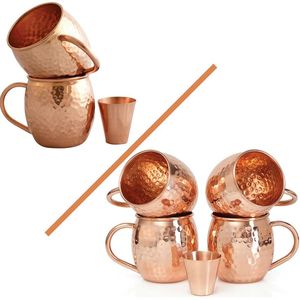 Ensemble de mugs Moscow Mule en métal martelé finition canon de fusil, qualité supérieure, pour cocktails professionnels - Product Image 6