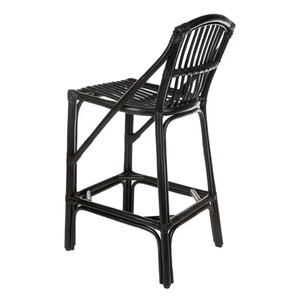 Tabouret de bar en rotin naturel noir de haute qualité, confortable, fabriqué par des artisans vietnamiens - Product Image 3