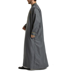<b>Men</b> Juba Long Sleeve Traditional Islamic Clothing Comfortable Muslim Robe Modest Loose Fit Breathable Design - Product Image 6