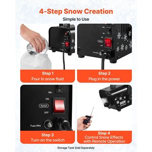 Machine à neige portable 800W, à main/suspendue, télécommande sans fil, réservoir 1L, poignée, pour décorations de fête en extérieur, kit de fabrication de neige - Product Image 5