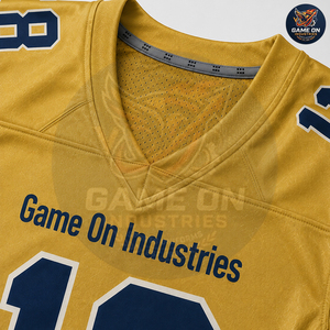 Wholesale Custom American Football Jersey Pants Set Gold Navy Team Uniform Sportswear Athletic Competition Training Apparel Gear - Product Image 6