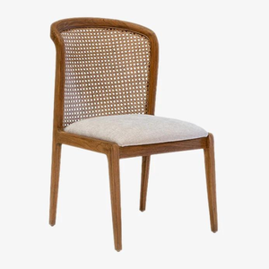 Silla de Jardín de Diseño Moderno con Estructura de Ratán y Patas de Madera de Teca Sólida para Decoración de Restaurantes, Muebles Comerciales - Product Image 1