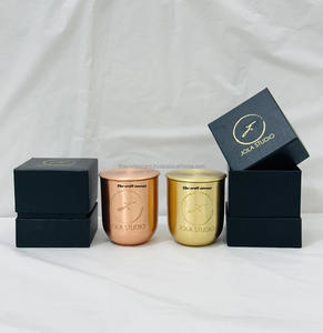 Portavelas votivas de cobre personalizadas al por mayor, tarros de vela de metal vacíos de lujo con acabado cepillado, logotipo personalizado, decoración del hogar - Product Image 5