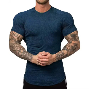 Plus Size Active Gym T-shirt for <b>Men</b> Loose Fit 100% Polyester Eco-Friendly V-neck Custom Color Sports Streetwear for - Product Image 1