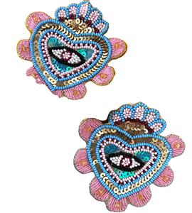 Pendientes de Corazón, Pendientes Personalizados con Múltiples Cuentas, Joyería Festiva para Mujer al Mejor Precio, Pendientes con Cuentas - Product Image 1