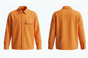 Chemise habillée décontractée à manches longues boutonnée de haute qualité, style streetwear professionnel, avec poche poitrine surdimensionnée et tissu doux - Product Image 5