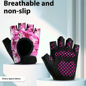 Gants de sport demi-doigts pour hommes et femmes, paume rembourrée, antidérapants, respirants, anti-humidité, pour la musculation, le cyclisme et les sports - Product Image 3