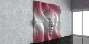 Modern Home Art Deco Style Wall Decor Set 50 Archivos CNC de madera ondulada Diseños digitales Face Waves para colgar para cumpleaños - Product Image 2