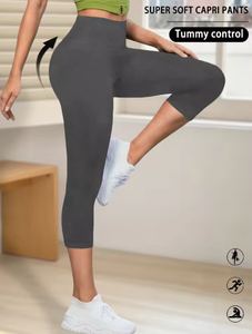 Pantalons de yoga taille haute pour femmes, pantalons capri, super doux, non transparents, pour l'entraînement, la course à pied, la maison, les leggings de détente - Product Image 2