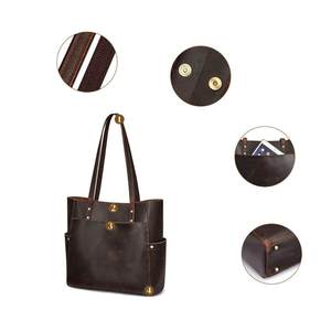Premium Quality Custom Made Genuine Leather Water Resistant Laptop <b>Tote</b> <b>Bag</b> Vintage Office Shoulder Handbag Large Capacity Women - Product Image 3