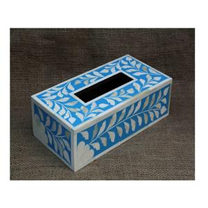 Boîte à mouchoirs en résine et MDF avec motif floral, thème domestique - Product Image 2