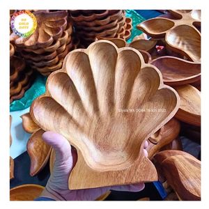 ชามไม้ทำมือรักษ์โลก แกะสลักลายธรรมชาติ ถาดเสิร์ฟตกแต่ง ถาดใส่ปลา ผลไม้ สลัด ขนม ขายส่ง - Product Image 6