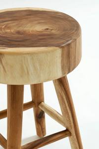 Tabouret minimaliste en bois massif avec finition naturelle, meubles en bois rustiques pour salon, café, hôtel et décoration intérieure - Product Image 3