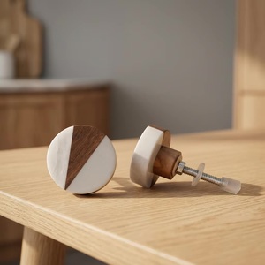 Modern Round Wood Cabinet Knobs Minimalist Design Easy Installation for Kitchen Dresser Wardrobe Furniture <b>Handle</b> - Product Image 4
