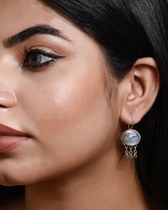 <b>Rainbow</b> Moonstone Gemstone 925 Sterling Silver Dangle <b>Drop</b> Earrings Women Boho June Birthstone Handmade Jewelry Wholesale - Product Image 2