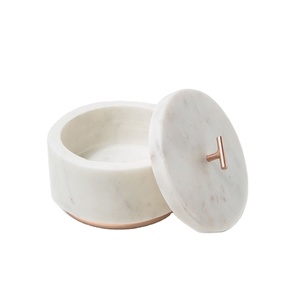 White Marble <b>Ashtray</b> with METAL Accent Lid Modern Smoking Accessory for Luxury Home Decor Sleek Tabletop Design Stylish Durable - Product Image 1