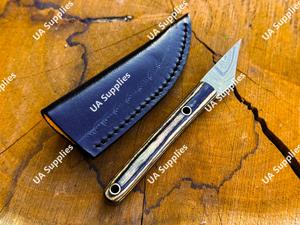 Cuchillo de cuello de 2 pulgadas afilado como una navaja, de acero de Damasco premium, con mango de madera, miniatura, multiusos, de transporte legal, EDC, cortador de cajas, tipo lápiz, OEM - Product Image 5