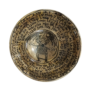 Bol à bougie religieux multifonctionnel en bois de manguier, émaillé et imprimé, bol d'incantation, artisanat indien fait à la main - Product Image 1