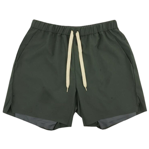 Shorts de Playa para Hombre, Color Verde Oliva, de Secado Rápido, con Cordón Ajustable, Tejido de Poliéster, Color Sólido, Cintura Media, Casuales - Product Image 6