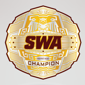 SWA Heritage Champion Four-Sided Intricate Detailing Heavyweight <b>Wrestling</b> Championship Leather Strap Gold Emblem Equipment - Product Image 1