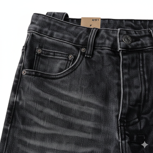 Pantalons en jean pour hommes, fabriqués en usine, services OEM, style formel vintage, effet usé, coupe slim, vêtements urbains, en coton, vente en gros à prix abordable - Product Image 3
