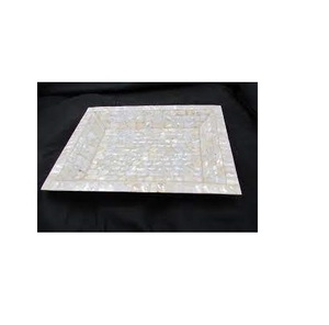 Plateau élégant en nacre, plateau décoratif, vente en gros, plateau de rangement écologique de forme carrée, porte-bougie - Product Image 2